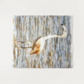  Flamingo Fledgling Waterverf Wandkleed (Voorkant (horizontaal))