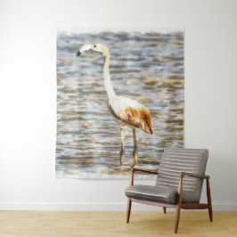  Flamingo Fledgling Waterverf Wandkleed