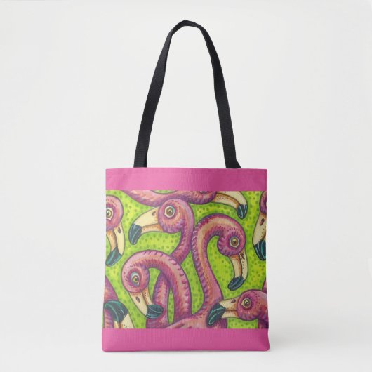 Flamingo Fling Kleurrijke CANVAS TAS (Voorkant)