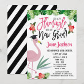 Flamingo Flirt met de Geslaagde Party Kaart (Voorkant / Achterkant)