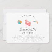 Flamingo Float Pool Party vrijgezellenweekend Kaart (Voorkant)