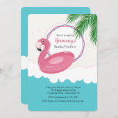Flamingo Float Uitnodiging (Voorkant / Achterkant)