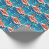Flamingo Floating With a Cocktail In a Pool Cadeaupapier (Hoek)