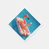 Flamingo Floating With a Cocktail In a Pool Servet (Hoek)