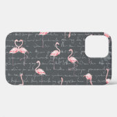 Flamingo Flock: donkergrijs . Case-Mate iPhone Case (Achterkant (horizontaal))