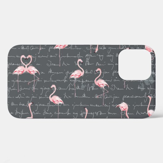 Flamingo Flock: donkergrijs . Case-Mate iPhone Case (Achterkant (horizontaal))