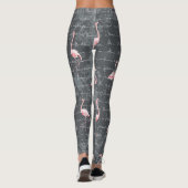 Flamingo Flock: donkergrijs . Leggings (Achterkant)
