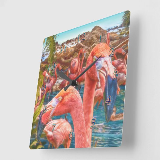 FLAMINGO FLOCK EILANDERS VIERKANTE KLOK (Hoek)