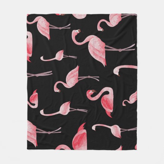 Flamingo Flock:  naadloos ontwerp Fleece Deken (Voorkant)