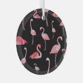 Flamingo Flock:  naadloos ontwerp Glas Ornament (Voorkant Rechts)