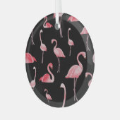 Flamingo Flock:  naadloos ontwerp Glas Ornament (Voorkant links)
