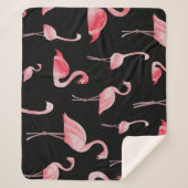 Flamingo Flock:  naadloos ontwerp Sherpa Deken (Voorkant)