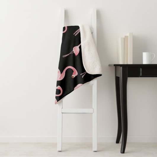 Flamingo Flock:  naadloos ontwerp Sherpa Deken (In situ)
