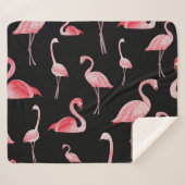 Flamingo Flock:  naadloos ontwerp Sherpa Deken (Voorkant (horizontaal))