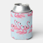 Flamingo Flock: tropische  print Blikjeskoeler (Blikje Voorkant)