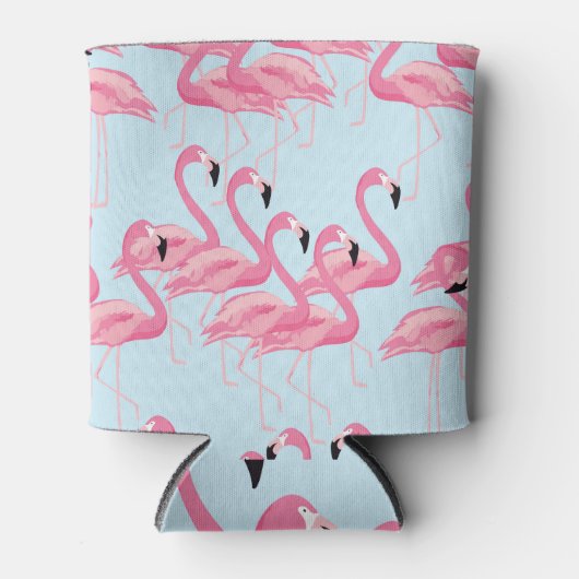 Flamingo Flock: tropische  print Blikjeskoeler (Voorkant)