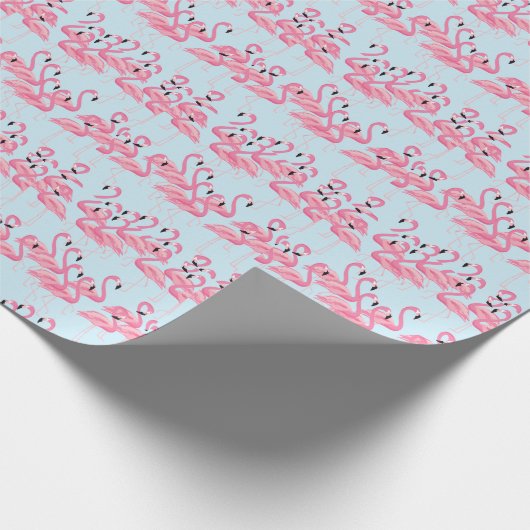 Flamingo Flock: tropische  print Cadeaupapier (Hoek)