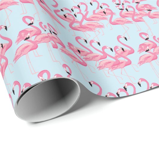 Flamingo Flock: tropische  print Cadeaupapier (Rol Hoek)