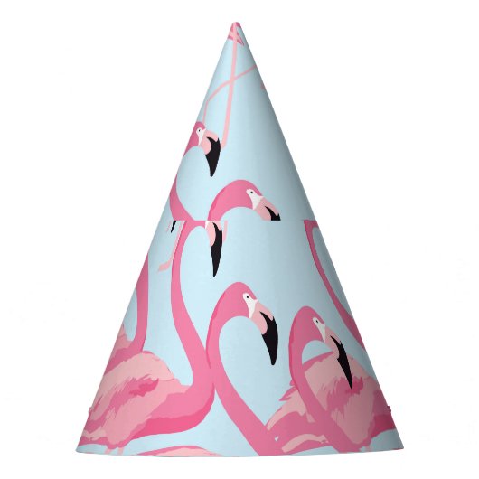 Flamingo Flock: tropische print Feesthoedjes (Voorkant)