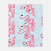 Flamingo Flock: tropische  print Fleece Deken (Voorkant)