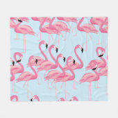 Flamingo Flock: tropische  print Fleece Deken (Voorkant (Horizontaal))