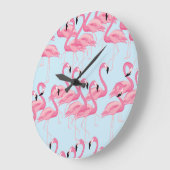 Flamingo Flock: tropische  print Grote Klok (Hoek)