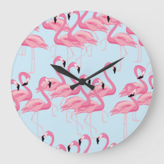 Flamingo Flock: tropische  print Grote Klok
