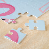 Flamingo Flock: tropische  print Legpuzzel (Zijkant)