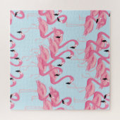Flamingo Flock: tropische  print Legpuzzel (Horizontaal)