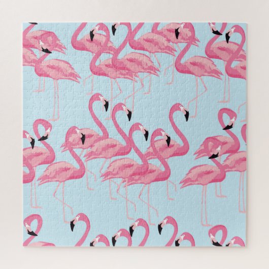 Flamingo Flock: tropische  print Legpuzzel (Verticaal)