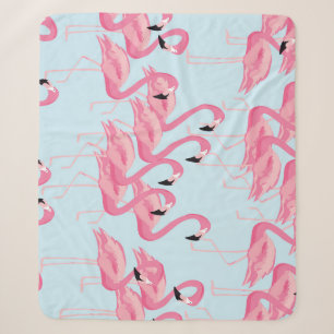 Flamingo Flock: tropische print Sherpa Deken