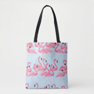 Flamingo Flock: tropische print Tote Bag