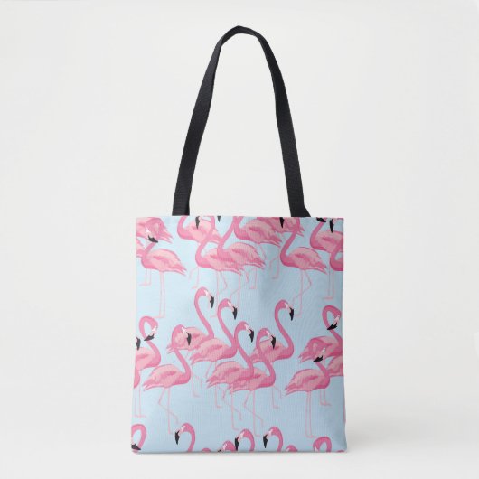 Flamingo Flock: tropische print Tote Bag (Voorkant)
