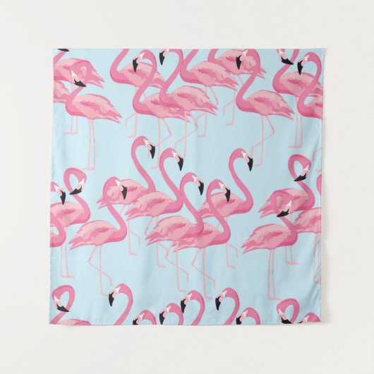 Flamingo Flock: tropische  print Wandkleed (Voorkant)