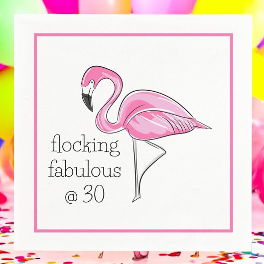 Flamingo Flocking beroemd gemaakt door Thirty Bord Servet