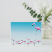 Flamingo Flocking Briefkaart (Staand voorkant)