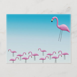 Flamingo Flocking Briefkaart
