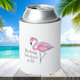 Flamingo Flocking Fabulous op 30 / 30ste verjaarda Blikjeskoeler