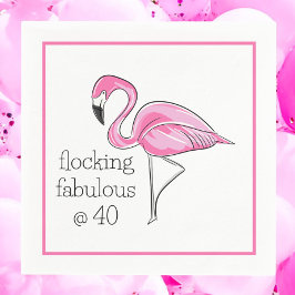 Flamingo Flocking Fabulous op 40-jarige verjaardag Servet