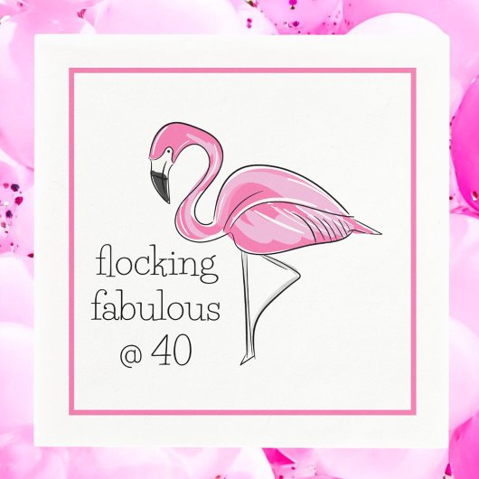 Flamingo Flocking Fabulous op 40-jarige verjaardag Servet
