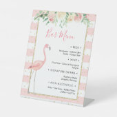 Flamingo Floral 2 Bar Menu Pedestal Sign Reclamebord Met Voetstuk (Voorkant)