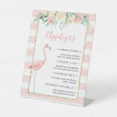 Flamingo Floral Appetizer Buffet party sign Reclamebord Met Voetstuk (Voorkant)