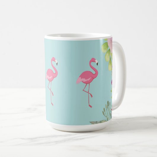 Flamingo Floral Coffee Mok (Voorkant rechts)