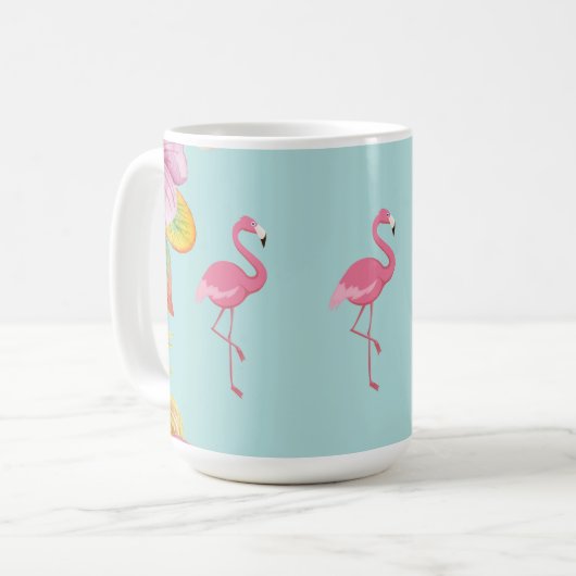 Flamingo Floral Coffee Mok (Voorkant links)