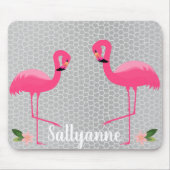 FLAMINGO FLORAL SILVER GRAY LEOPARD MUISMAT (Voorkant)