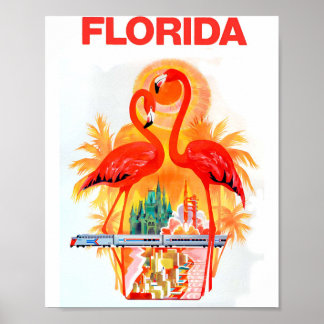 Flamingo  Florida Travel Poster