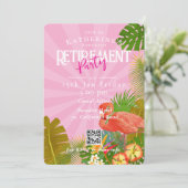 Flamingo Florida Tropical Pink Retirement Kaart (Staand voorkant)