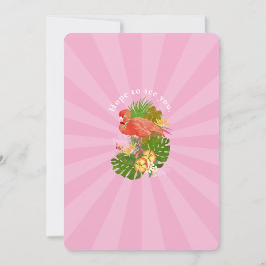 Flamingo Florida Tropical Pink Retirement Kaart (Achterkant)