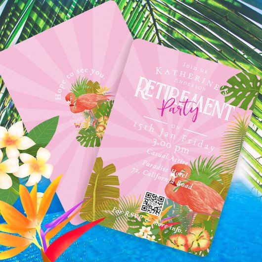 Flamingo Florida Tropical Pink Retirement Kaart