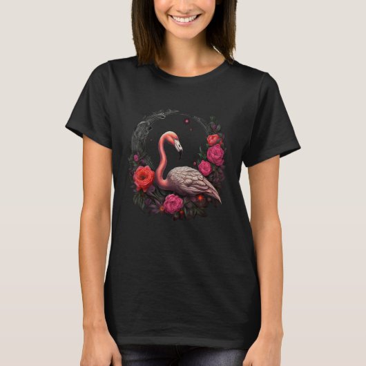 Flamingo Flowers Bird Animal Flamingo 1 T-shirt (Voorkant)